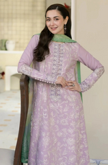 Maryum & Maria - Winter 3PC Dhanak Embroidered Suit- BFB0297