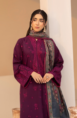 Mohagni - Winter 3PC Dhanak Embroidered Suit - BFU0108