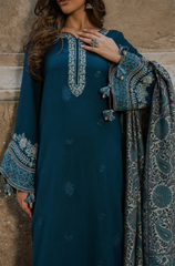 Izel - Winter 3PC Dhanak Embroidered Suit - BFB0546