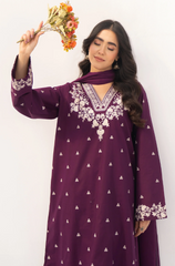 Dyot - Winter 3PC Dhanak Embroidered Suit - BFB0424