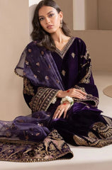 Boraque -Winter 3PC Velvet Embroidered Suit - BFB0461