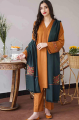 Asling-Winter 3PC Dhanak Embroidered Shirt - BFFC129