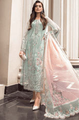 3PC Organza Embroidered Suit - BFS0028 - | BlueFery