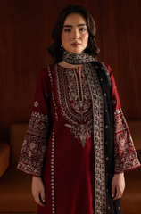Zara Shahjahan - Winter 3PC Dhanak Embroidered Suit - BFB0454
