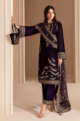 JAZMIN - Winter 3PC Velvet Embroidered Suit - BFB0515