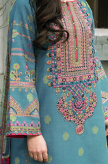 Zara Shahjahan - Winter 3PC Dhanak Embroidered Suit - BFA0041