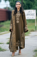 IZEL - Winter 3PC Dhanak Embroidered Suit - BFB0491