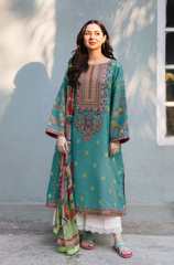 Zara Shahjahan - Winter 3PC Dhanak Embroidered Suit - BFA0041