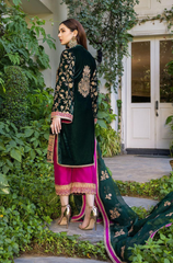 Boraque -Winter 3PC Velvet Embroidered Suit - BFB0557