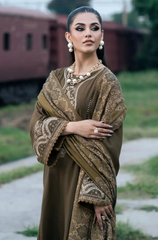 IZEL - Winter 3PC Dhanak Embroidered Suit - BFB0491