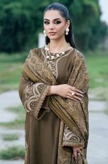 IZEL - Winter 3PC Dhanak Embroidered Suit - BFB0491