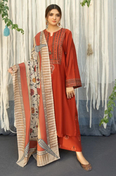 Urge - Winter 3PC Dhanak Embroidered Suit - BFU0025