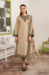 Garnet - Winter 3PC Dhanak Embroidered Suit - BFB0150