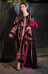 Boraque -Winter 3PC Velvet Embroidered Suit - BFB0560