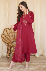 Asling - Winter 3PC Dhanak Embroidered Suit - BFB0412