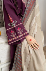 URGE - Winter 3PC Dhanak Embroidered Suit - BFB0494