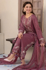 ALLYS - Winter 3PC Dhanak Embroidered Suit- BFB0290
