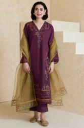 Mishkaa - 3PC Lawn Embroidered Suit - BFU0125