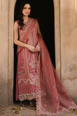 Hussain Rehar - Winter 3PC Dhanak Embroidered Suit - BFB0474