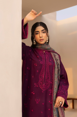 Mohagni - Winter 3PC Dhanak Embroidered Suit - BFU0108