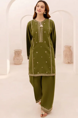 AGHA NOOR - Winter 2PC Dhanak Embroidered Suit - BFB0460