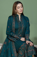 Mohagni - Winter 3PC Dhanak Embroidered Suit - BFU0073