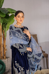 Boraque -Winter 3PC Velvet Embroidered Suit - BFB0558