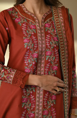Binilyas - Winter 3PC Dhanak Embroidered Suit - BFB0499