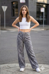 Relax Mode High-Rise Denim - Geometric -BFJ009