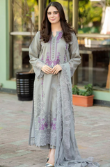 Mushq - Winter 3PC Dhanak ChickenKari Embroidered Suit- BFB0289