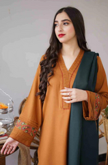 Asling-Winter 3PC Dhanak Embroidered Shirt - BFFC129