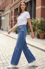 Modern Minimalist Baggy Jeans - Blue - BFJ011