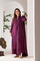 BAROQUE - Winter 3PC Dhanak Embroidered Suit - BFB0486