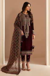 JAZMIN - Winter 3PC Velvet Embroidered Suit - BFB0518