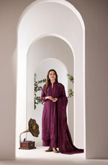 BAROQUE - Winter 3PC Dhanak Embroidered Suit - BFB0486