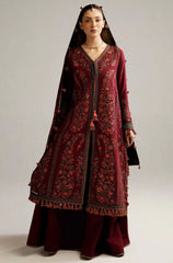 HUSSAIN REHAR - Winter 3PC Dhanak Embroidered Suit - BFB0462