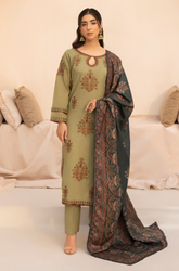 Mohagni - Winter 3PC Dhanak Embroidered Suit - BFU0074