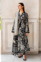 Boraque - Winter 3PC Khaddar Printed Suit - BFB0196