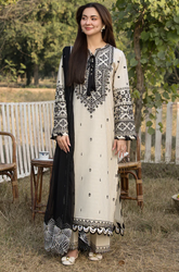 Allys - Winter 3PC Dhanak Embroidered Suit - BFA0064