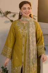 Laam - Winter 3PC Dhanak Embroidered Suit- BFB0285