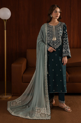 Azure - Winter 3PC Dhanak Embroidered Suit - BFB0425