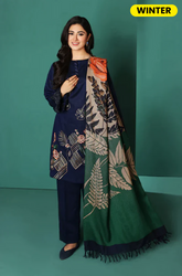NishatLinen -Winter 3PC Dhanak Embroidered Suit - BFB0096
