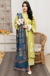 Urge - Winter 3PC Dhanak Embroidered Suit - BFB0137