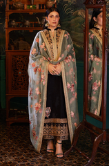 Barouqe - Winter 3PC Velvet Embroidered Suit - BFB0522