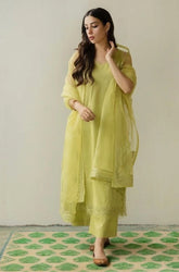 DYOT - 3PC Summer Lawn Embroidered Shirt with Organza Embroidered Dupatta and Trouser - BFB0802