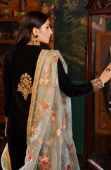 Barouqe - Winter 3PC Velvet Embroidered Suit - BFB0522