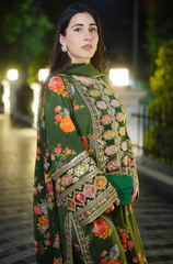 Fiona Dilara - Winter 3PC Silk Digital Printed Dress - BFB0475