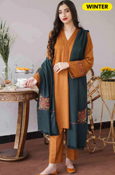 Asling-Winter 3PC Dhanak Embroidered Shirt - BFFC129