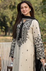 Allys - Winter 3PC Dhanak Embroidered Suit - BFA0064