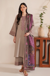 Garnet - Winter 3PC Dhanak Embroidered Suit - BFB0232